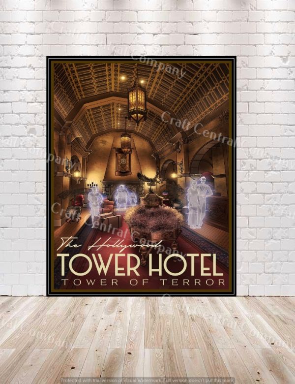 Tower of Terror Poster Hollywood Studios Poster Vintage Disney Poster Hollywood Tower Hotel Poster Twilight Zone Poster Hotel Lobby Poster Cheap