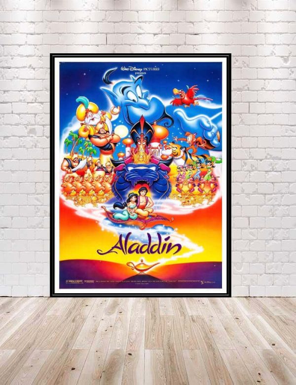 Aladdin Poster Vintage Disney Movie Poster on Sale