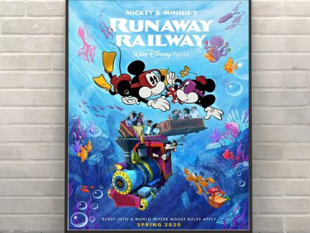 Mickey and Minnies Runaway Railway Poster Hollywood Studios Poster Disney World Poster Vintage Disney Poster Attraction Poster Disneyland For Discount