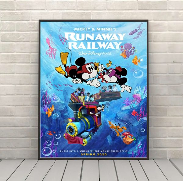 Mickey and Minnies Runaway Railway Poster Hollywood Studios Poster Disney World Poster Vintage Disney Poster Attraction Poster Disneyland For Discount