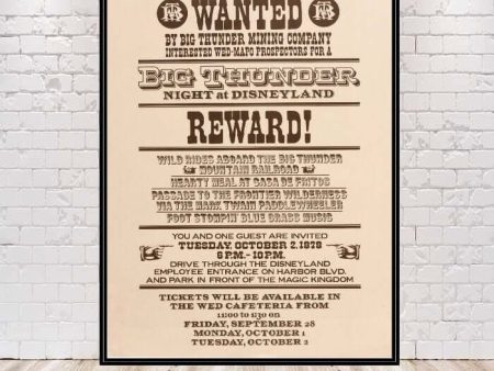 Big Thunder Mountain RailRoad Poster Wanted Thunder Mountain Poster Frontierland Poster Vintage Disney Poster 8x10 11x14 13x19 16x20 18x24 Online Hot Sale