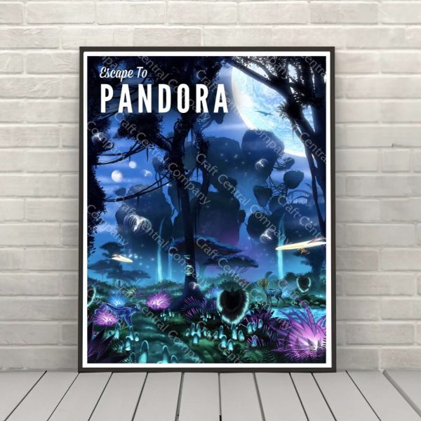 Pandora Poster Disney Attraction Poster Avatar Flight of Passage Poster Animal Kingdom Escape to Pandora Poster Travel Poster Hot on Sale