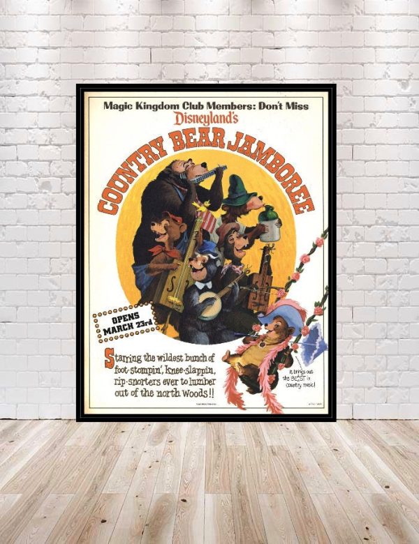 Country Bear Jamboree Poster Disney Poster Disney Attraction Poster Bear Country Poster Vintage Disneyland Posters Disney World Frontierland Online now