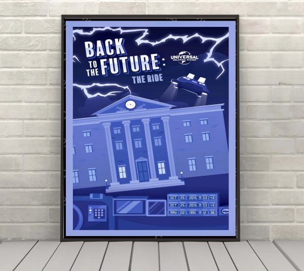 Back to the Future Poster Universal Studios Sizes 8x10, 11x14, 13x19 16x20 18x24 Vintage Classic Movie Poster Back to the future ride poster Online Sale