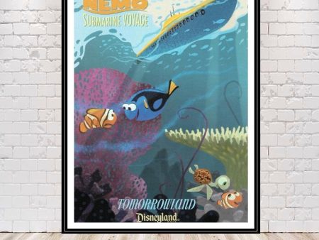 Finding Nemo Submarine Voyage Poster Sizes 8x10 11x14 13x19 16x20 18x24 Vintage Disneyland Poster Vintage Disney Poster Finding Nemo Poster Discount