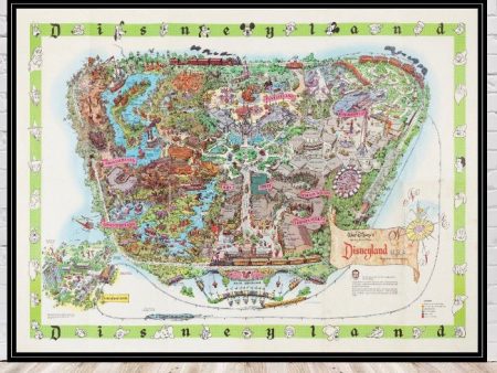 Disneyland Map Poster  1964 Disney Poster Vintage Disney Map Poster Disney Attraction Poster Magic Kingdom Posters Disneyland Ride Map Online Hot Sale