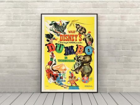 Dumbo Poster Dumbo The Flying Elephant Poster Storybook Circus FantasyLand Poster Walt Disney Poster Vintage Movie Poster Technicolor Cheap