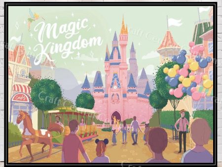 Magic Kingdom Poster Disney Attraction Poster Main Street Cinderella Castle Wall Art Discount