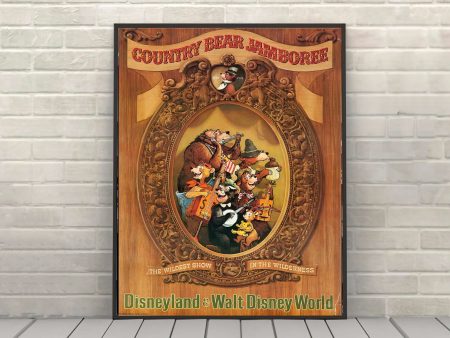 Country Bear Jamboree Poster Disney Poster Disney Attraction Poster Vintage Disneyland and Disney World Posters Magic Kingdom Wall Art For Discount