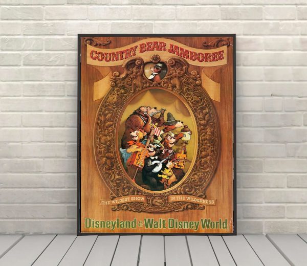 Country Bear Jamboree Poster Disney Poster Disney Attraction Poster Vintage Disneyland and Disney World Posters Magic Kingdom Wall Art For Discount