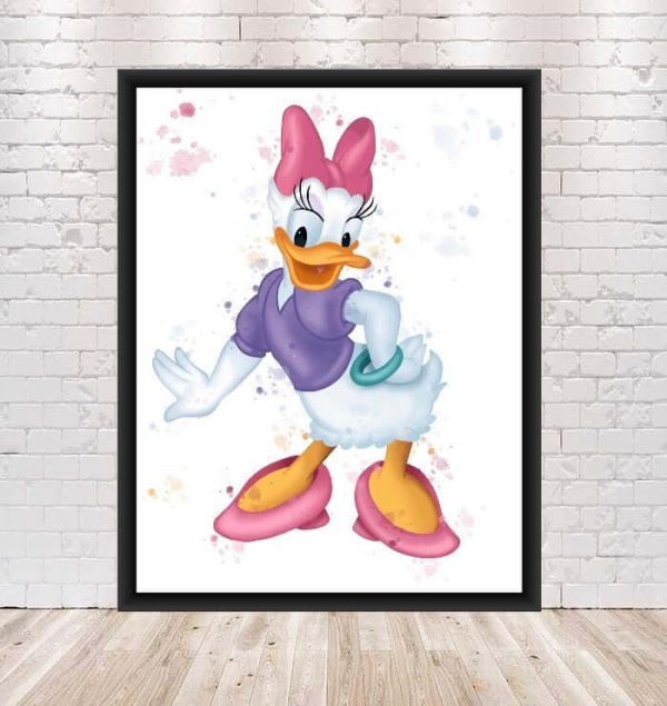 Daisy Duck Poster Daisy Duck Watercolor Poster Disney Poster Disneyland Poster Walt Disney World Wall Art Nursery Kids Bedroom Childs Gift For Discount