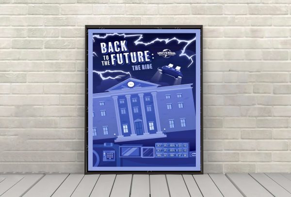 Back to the Future Poster Universal Studios Sizes 8x10, 11x14, 13x19 16x20 18x24 Vintage Classic Movie Poster Back to the future ride poster Online Sale