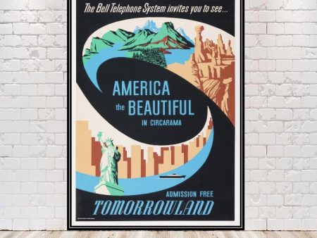 America the Beautiful Poster Tomorrowland Poster Vintage Disney Poster Sizes 8x10, 11x14, 13x19, 16x20, 18x24 Vintage Disneyland Poster Online