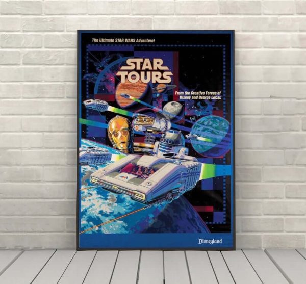 Star Tours Poster Disney Poster Disney Attraction Poster Vintage Star Wars Poster Disneyland Posters Disney World Posters Wall Art Bedroom Supply