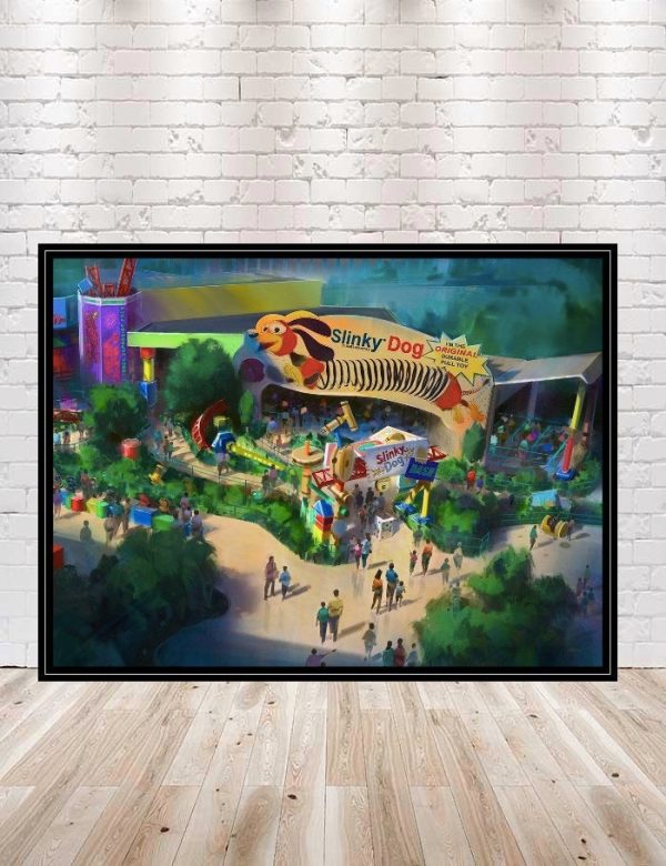 Slinky Dog Dash Poster Disney Attraction Poster Toy Story Poster Hollywood Studios Poster Toy Story Land Poster Disney Poster Disney World Online