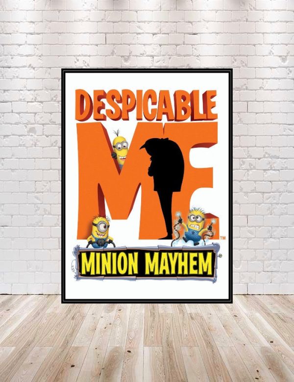 Despicable Me Minion Mayhem Poster Despicable Me poster Universal Studios Poster 8x10, 11x14 13x19 16x20 18x24 Vintage Classic Movie Poster For Cheap