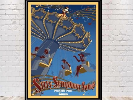 Silly Symphony Swings Poster Vintage Disney Poster California Adventure Poster Sizes 8x10, 11x14, 13x19 Disneyland Poster Cheap