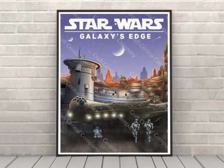 Star Wars Galaxy s Edge Poster Disney Attraction Poster Black Spire Outpost Online Hot Sale