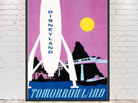 Tomorrowland Poster Vintage Disney Poster 8x10, 11x14, 13x19, 16x20 18x24 Magic Kingdom Vintage Disneyland Poster Tomorrowland rocket Poster Cheap