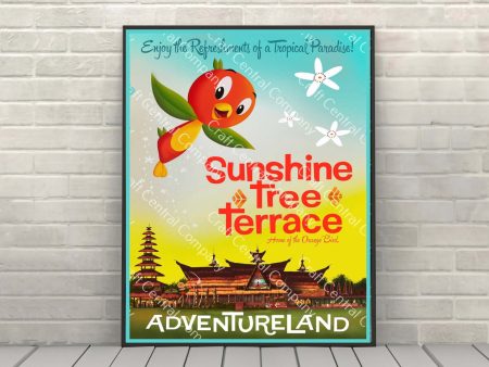 Sunshine Tree Terrace Poster Disney Attraction Poster Adventureland Poster Pineapple Sorbet Orange Bird ( 3 Hidden Mickeys ) Online