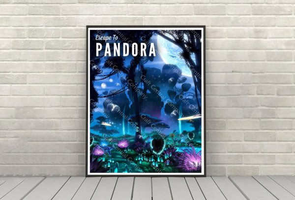 Pandora Poster Disney Attraction Poster Avatar Flight of Passage Poster Animal Kingdom Escape to Pandora Poster Travel Poster Hot on Sale