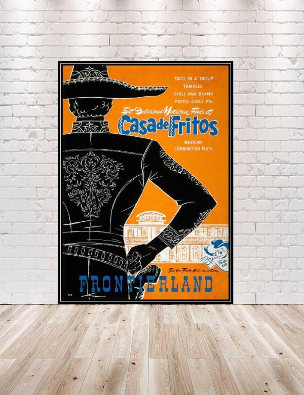 CasadDeFritos Poster Frontierland Poster Vintage Disney Poster Disneyland Poster Disney World Poster Casa De Fritos Poster Magic Kingdom Fashion