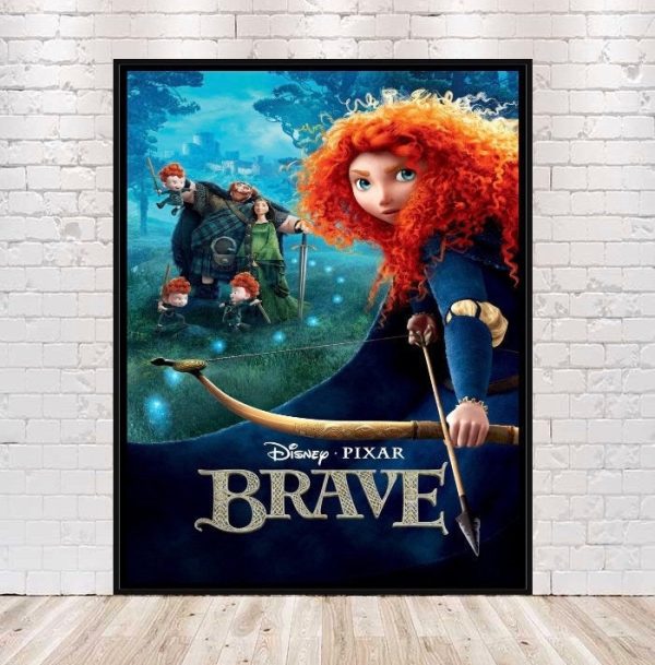 Disney Brave Movie Poster Disney Pixar Poster Vintage Walt Disney World Disneyland Posters Attraction Poster Wall Art Nursery Bed Room For Discount