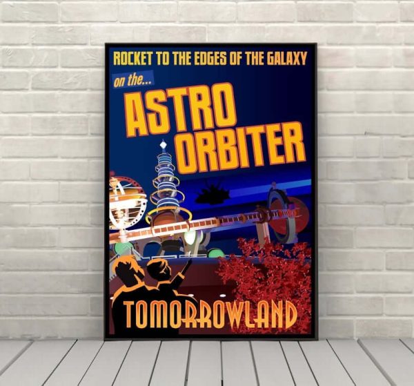 Astro Orbiter Poster Tomorrowland Poster Vintage Disney Poster Disneyland 8x10, 11x14, 13x19, 16x20, 18x24 Magic Kingdom Disney World Poster Cheap