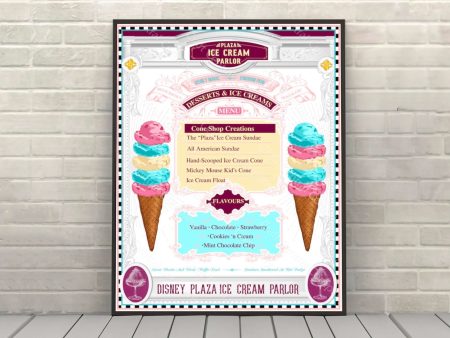 Plaza Ice Cream Parlor Poster Vintage Poster Main Street For Sale