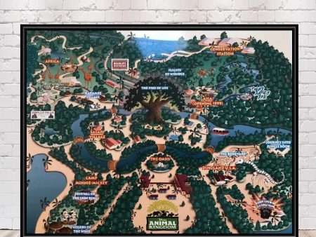 Animal Kingdom Map Poster Original Animal Kingdom Map 1998 map animal kingdom Vintage Disney Poster Disney Map Poster Disney World Poster Online Sale