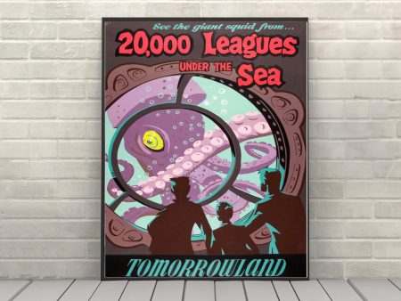 20,000 Leagues Under the Sea Poster Submarine Voyage Poster Tomorrowland Poster Vintage Disney Poster Fashion