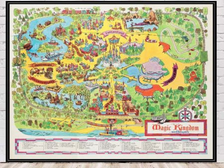 1973 Disney World Map Poster Magic Kingdom Map Vintage Disney Poster Disney Map Poster poster Disney World Poster Ride Map Attraction Poster Online Sale