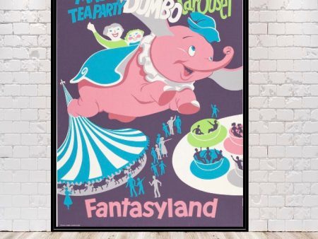 Dumbo Poster Dumbo The Flying Elephant Poster Disney Attraction Poster Storybook Circus Fantasyland Mad Tea Party Dumbo Carousel Poster Online