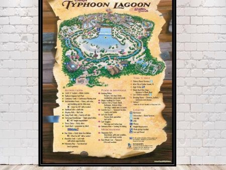 Typhoon Lagoon Map Poster Walt Disney World Poster Disney Map Poster Vintage Disney Poster  Typhoon Lagoon Poster Disneyland Poster Wall Art For Sale