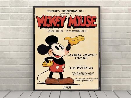 1930 Mickey Mouse Poster Disney Poster Vintage Disney World Poster Classic Disney Mickey Poster Cartoon Posters Attraction Poster Wall Art Supply