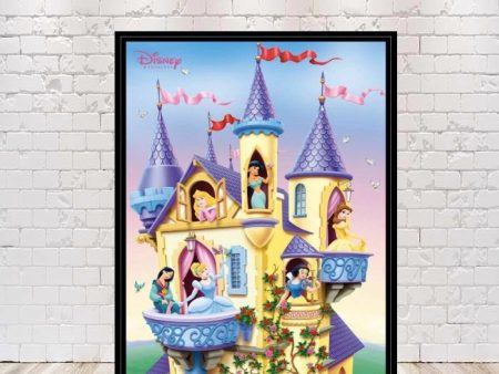 Disney Princesses in Cinderella Castle  POSTER Magic Kingdom Disney Princes Poster (Sizes) 8x10, 11x14, 13x19, 16x20, 18x24 For Discount