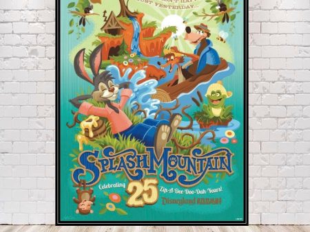 Splash Mountain Poster Vintage Disney Poster Attraction Poster Magic Kingdom Poster Disney World Disneyland Ride 25th Anniversary Poster Online now