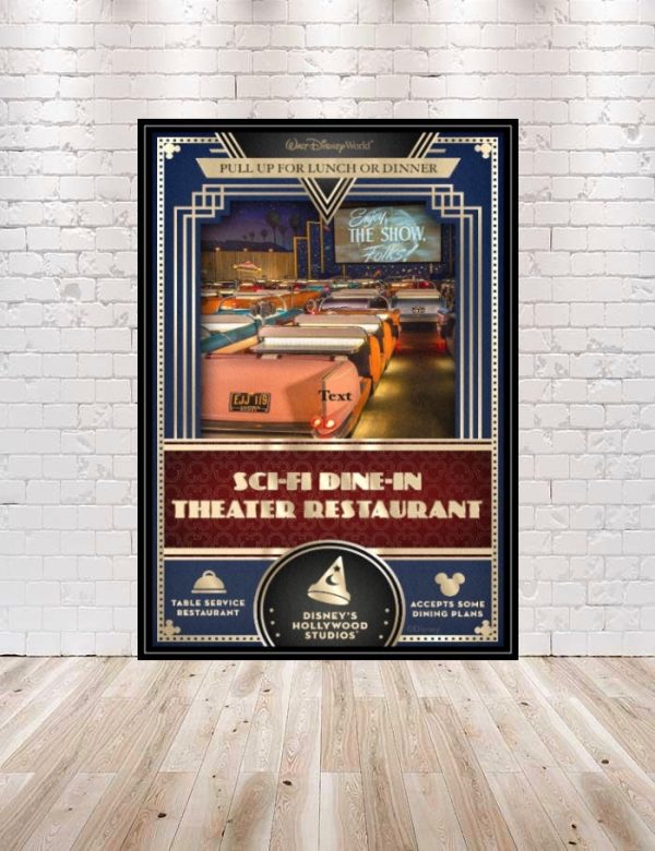 Sci-Fi Dine-In Theater Poster Vintage Hollywood Studios 8x10 11x14 13x19 Vintage Disney Poster Disney World Poster Sci Fi Diner Poster Supply