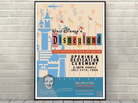 Disneyland Poster Vintage Disney Poster Walt Disney World Poster Disney Attraction Poster Disneyland opening July 17th poster Classic Disney Discount