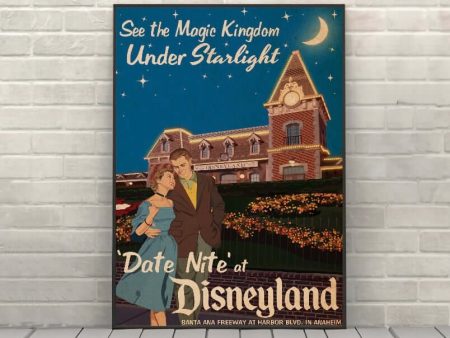 Disneyland Poster Vintage Disney Poster Date Nite at Disneyland Poster Attraction Poster Walt Disney World Poster Magic Kingdom Poster Hot on Sale