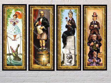 Haunted Mansion Stretching Room Poster Full Set of 4 Posters Disney Attraction Poster Haunted Mansion Poster Vintage Disney Ride Disneyland For Cheap