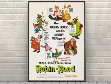 Disney Robin Hood POSTER Vintage Disney Poster Classic Disney Movie Poster Vintage Walt Disney World Poster Disneyland Poster TechniColor on Sale