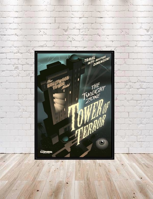 Tower of Terror Poster Disney Attraction Poster Hollywood Studios Poster Vintage Disney Poster Twilight Zone Poster Disneyland Poster For Sale