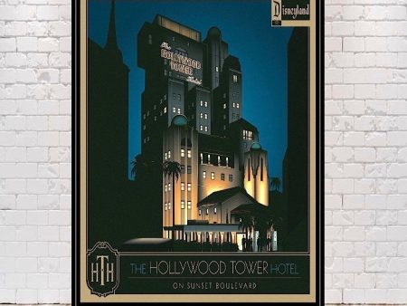 Tower of Terror Poster Disney Attraction Poster Vintage Disneyland Poster Twilight Zone Poster Hollywood Tower Hotel Disney World Posters Online Hot Sale