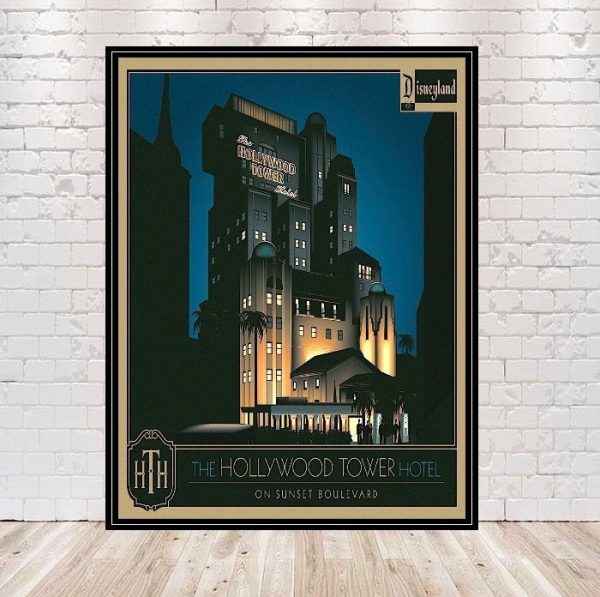 Tower of Terror Poster Disney Attraction Poster Vintage Disneyland Poster Twilight Zone Poster Hollywood Tower Hotel Disney World Posters Online Hot Sale