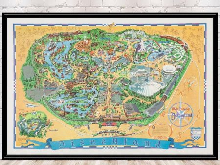 Disneyland Map Poster 1962 - 1968 Disney Poster Vintage Disney Map Poster Classic Disneyland Magic Kingdom Attraction Posters Wall Art Hot on Sale